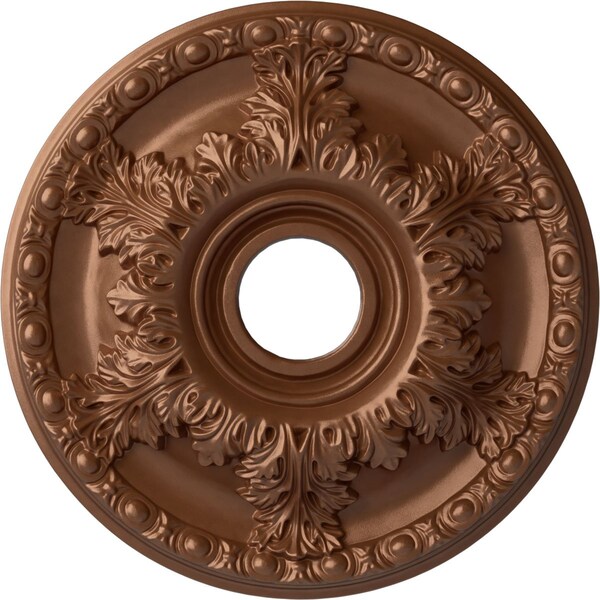 Ekena Millwork Granada Ceiling Medallion (Fits Canopies up to 6 5/8"), 18"OD x 3 1/2"ID x 2 1/2"P, Polished Copper CM18GAPOS - main